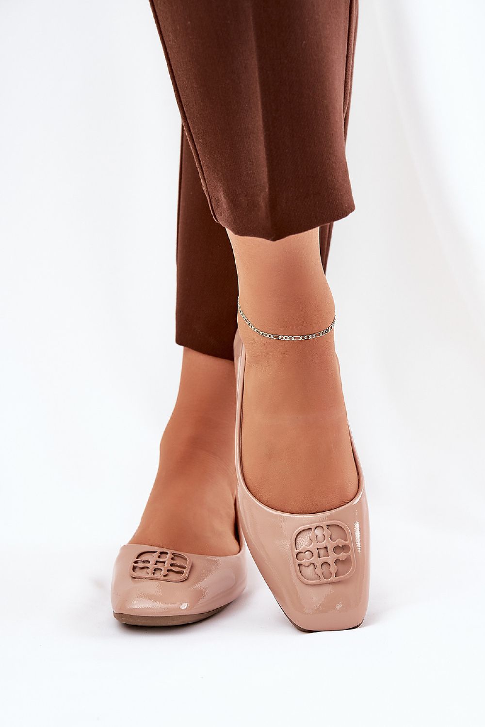 ballerina-sko Step in style til dame fra MS StyleHaven, laget av Bomull; polyester, farge beige, størrelse 38, med 45720 ermer, perfekt til casual; dress