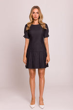Minikjole - Moe til dame fra MS StyleHaven, laget av Bomull; polyester, farge Blå, størrelse XL, med short ermer, perfekt til dress