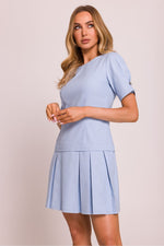 Minikjole - Moe til dame fra MS StyleHaven, laget av Bomull; polyester, farge Grå, størrelse M, med short ermer, perfekt til dress