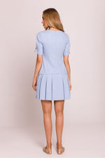 Minikjole - Moe til dame fra MS StyleHaven, laget av Bomull; polyester, farge Grå, størrelse XL, med short ermer, perfekt til dress