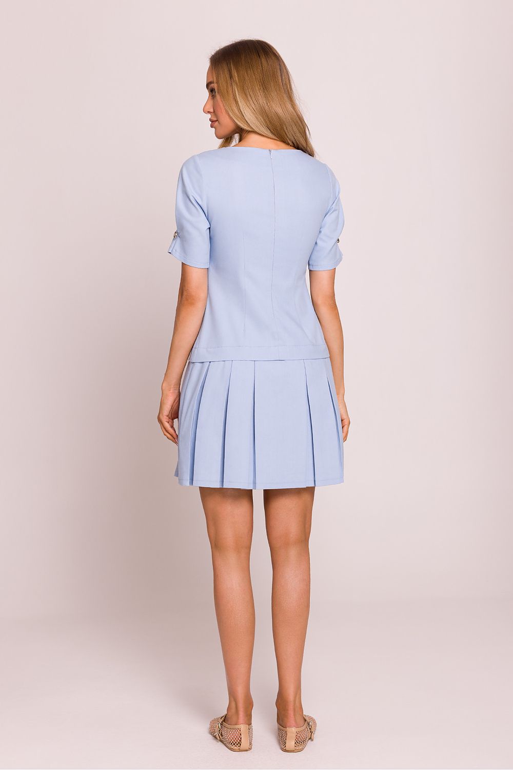 Minikjole - Moe til dame fra MS StyleHaven, laget av Bomull; polyester, farge Grå, størrelse XL, med short ermer, perfekt til dress