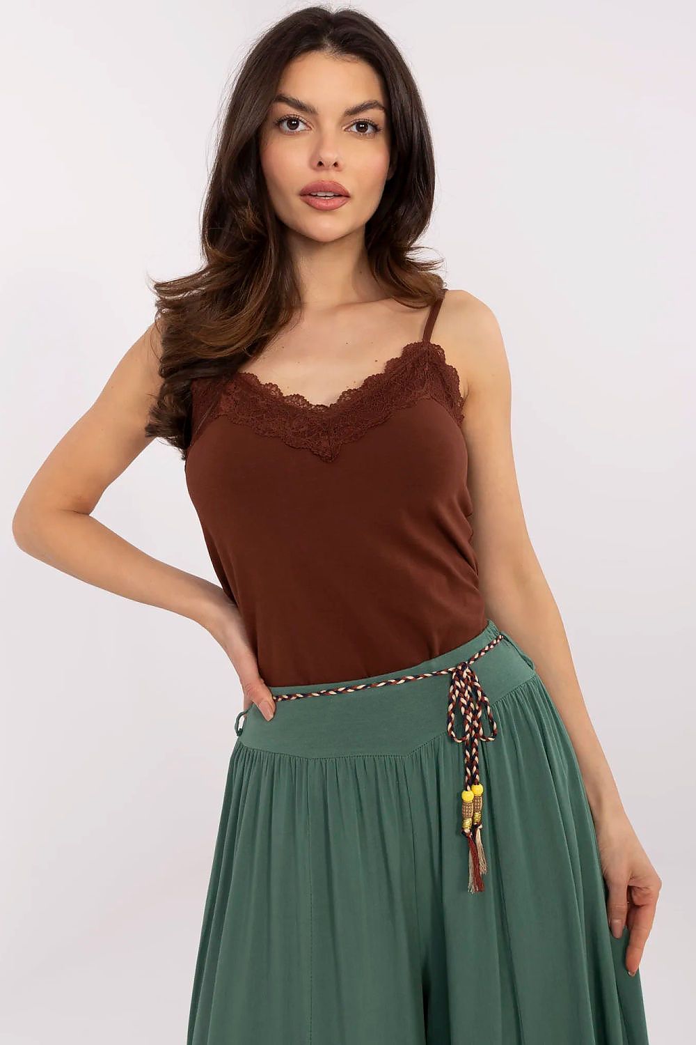 Topp Sublevel til dame fra MS StyleHaven, laget av Bomull, farge beige, størrelse L, med sleeveless ermer