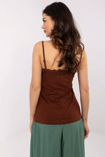 Topp Sublevel til dame fra MS StyleHaven, laget av Bomull, farge Brun, størrelse XS, med sleeveless ermer