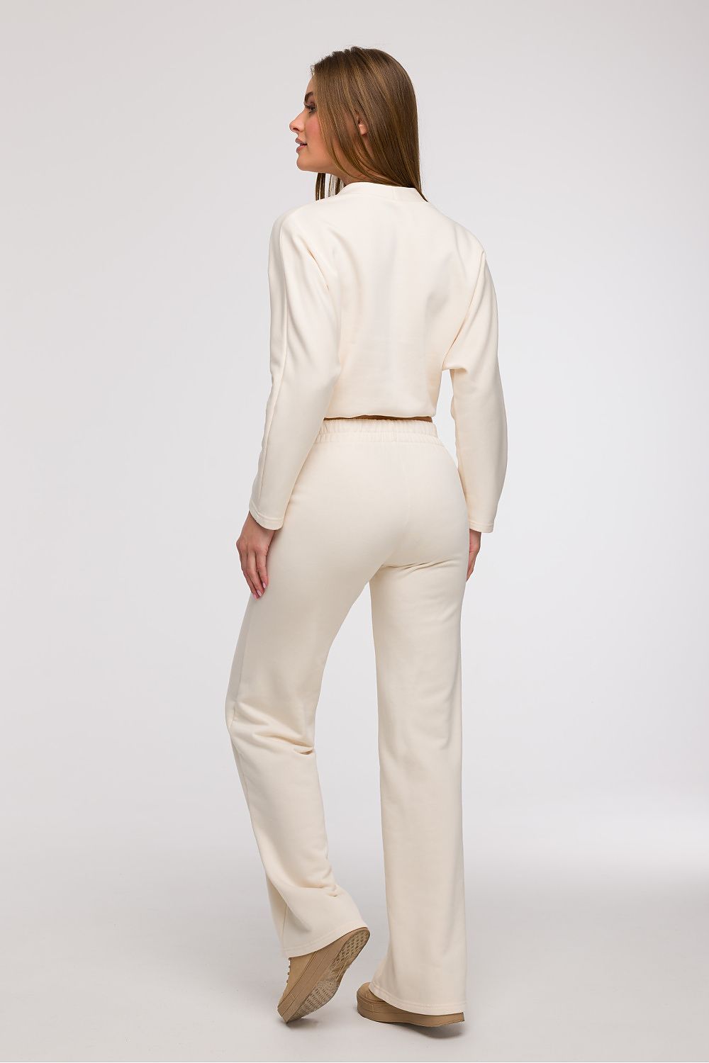 Uanstrengt Grace - Joggebukse med vidde ben med frontsøm til dame fra MS StyleHaven, laget av Bomull; polyester, farge Fiolett, størrelse XL, med 45720 ermer, perfekt til dress