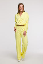 Uanstrengt Grace - Joggebukse med vidde ben med frontsøm til dame fra MS StyleHaven, laget av Bomull; polyester, farge beige 2, størrelse L, med 45720 ermer, perfekt til dress