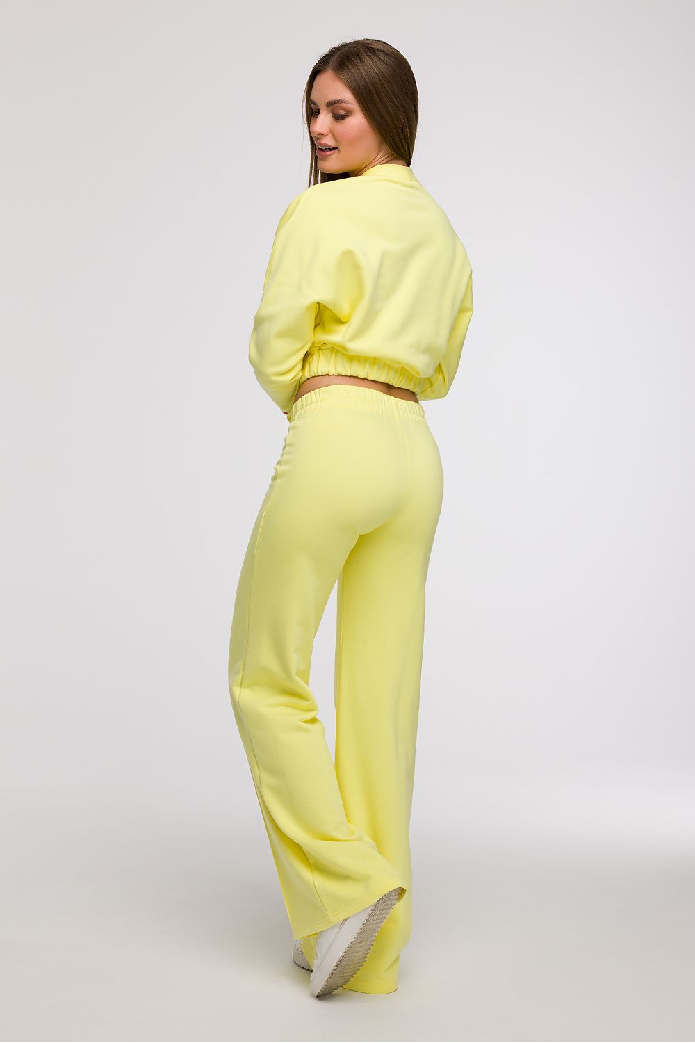 Uanstrengt Grace - Joggebukse med vidde ben med frontsøm til dame fra MS StyleHaven, laget av Bomull; polyester, farge beige 2, størrelse XL, med 45720 ermer, perfekt til dress