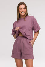Shorts BeWear til dame fra MS StyleHaven, laget av Bomull; polyester, farge Fiolett, størrelse s, med long ermer, perfekt til dress