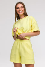 Shorts BeWear til dame fra MS StyleHaven, laget av Bomull; polyester, farge Grå, størrelse s, med long ermer, perfekt til dress