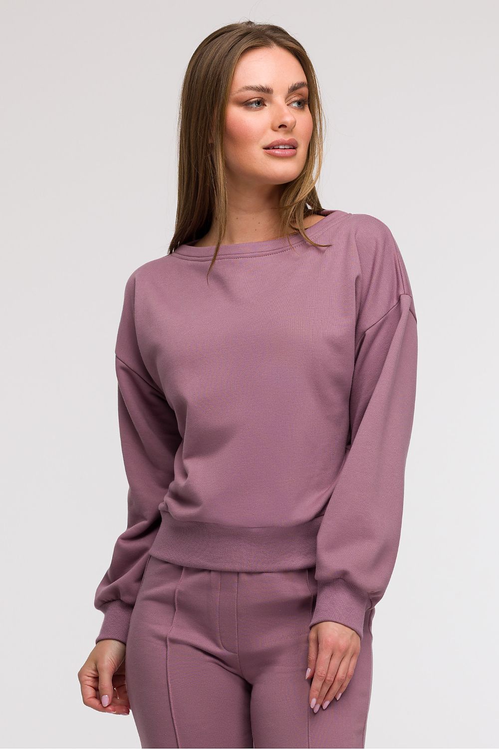 BeWear bluse med åpen rygg til dame fra MS StyleHaven, laget av Bomull; polyester, farge Fiolett, størrelse s, med long ermer, perfekt til casual; dress