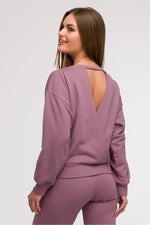 BeWear bluse med åpen rygg til dame fra MS StyleHaven, laget av Bomull; polyester, farge Fiolett, størrelse L, med long ermer, perfekt til casual; dress