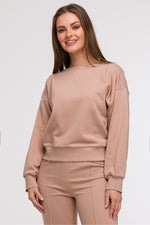 BeWear bluse med åpen rygg til dame fra MS StyleHaven, laget av Bomull; polyester, farge beige, størrelse L, med long ermer, perfekt til casual; dress