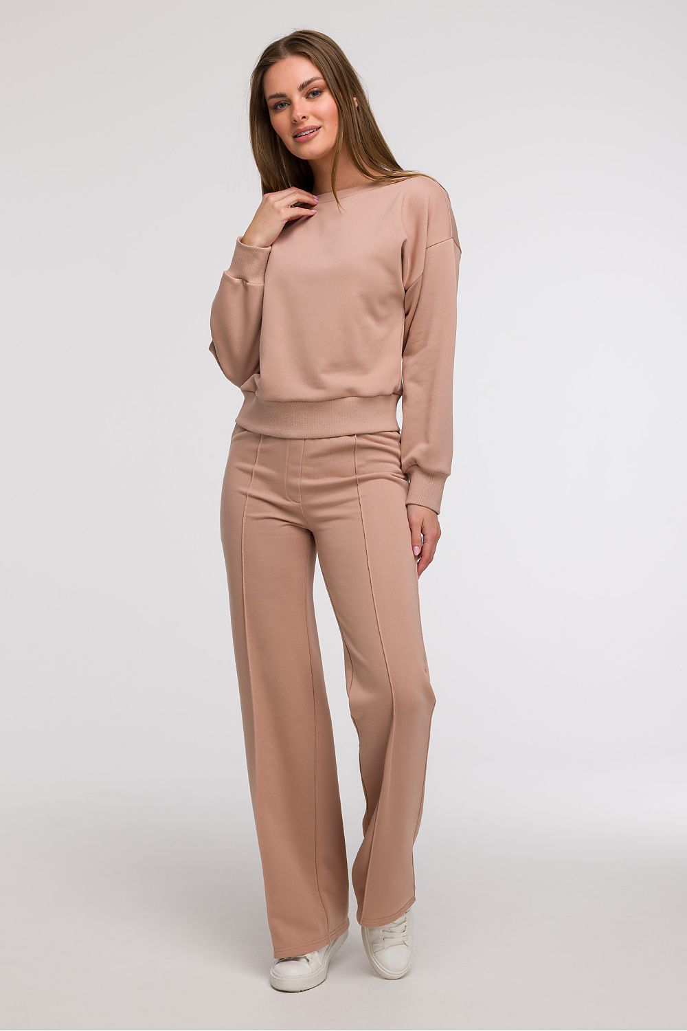 BeWear bluse med åpen rygg til dame fra MS StyleHaven, laget av Bomull; polyester, farge beige, størrelse XL, med long ermer, perfekt til casual; dress