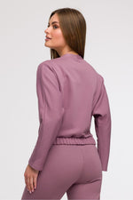 BeWear bluse i omslagsstil med flatterende passform til dame fra MS StyleHaven, laget av Bomull; polyester, farge Fiolett, størrelse L, med long ermer, perfekt til casual; dress