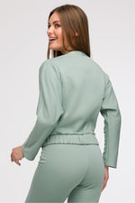 BeWear bluse i omslagsstil med flatterende passform til dame fra MS StyleHaven, laget av Bomull; polyester, farge beige 2, størrelse XL, med long ermer, perfekt til casual; dress