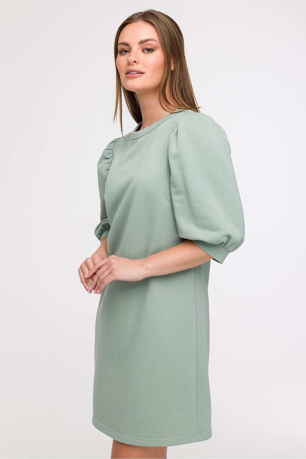 Løs Dagskjole - BeWear til dame fra MS StyleHaven, laget av Bomull; polyester, farge Grønn, størrelse S/M, med 45720 ermer, perfekt til dress