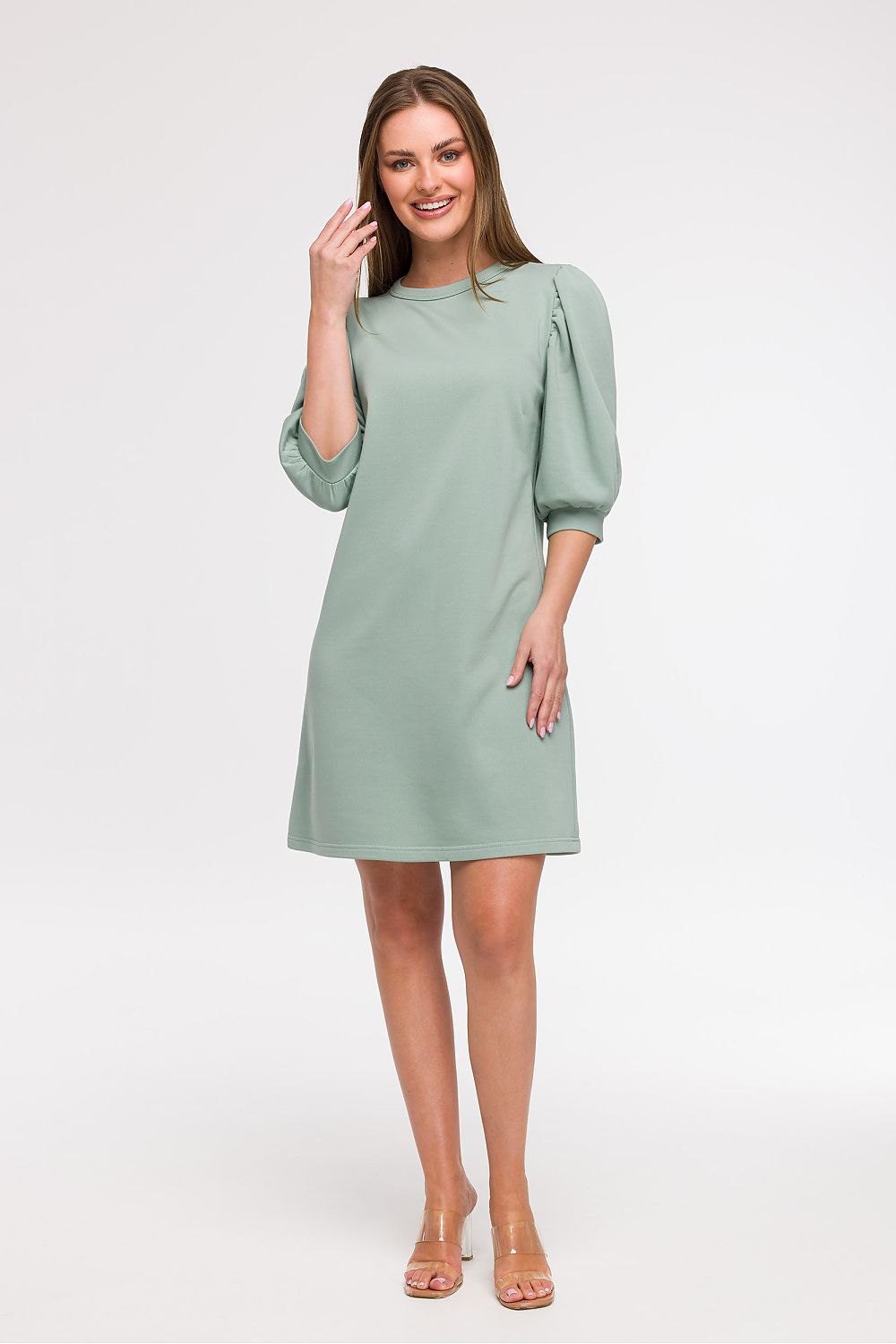 Løs Dagskjole - BeWear til dame fra MS StyleHaven, laget av Bomull; polyester, farge Grønn, størrelse L/XL, med 45720 ermer, perfekt til dress