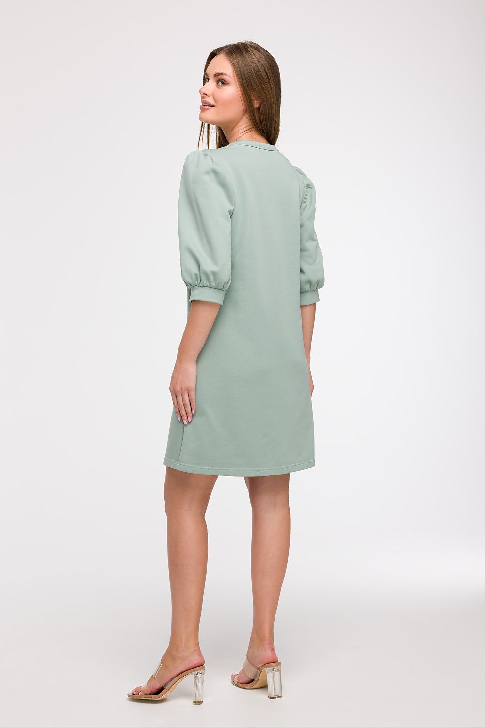 Løs Dagskjole - BeWear til dame fra MS StyleHaven, laget av Bomull; polyester, farge Grønn, størrelse 2XL/3XL, med 45720 ermer, perfekt til dress