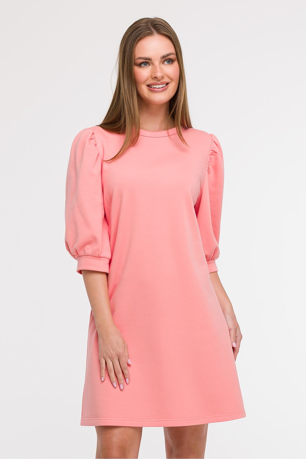 Løs Dagskjole - BeWear til dame fra MS StyleHaven, laget av Bomull; polyester, farge Rosa, størrelse S/M, med 45720 ermer, perfekt til dress