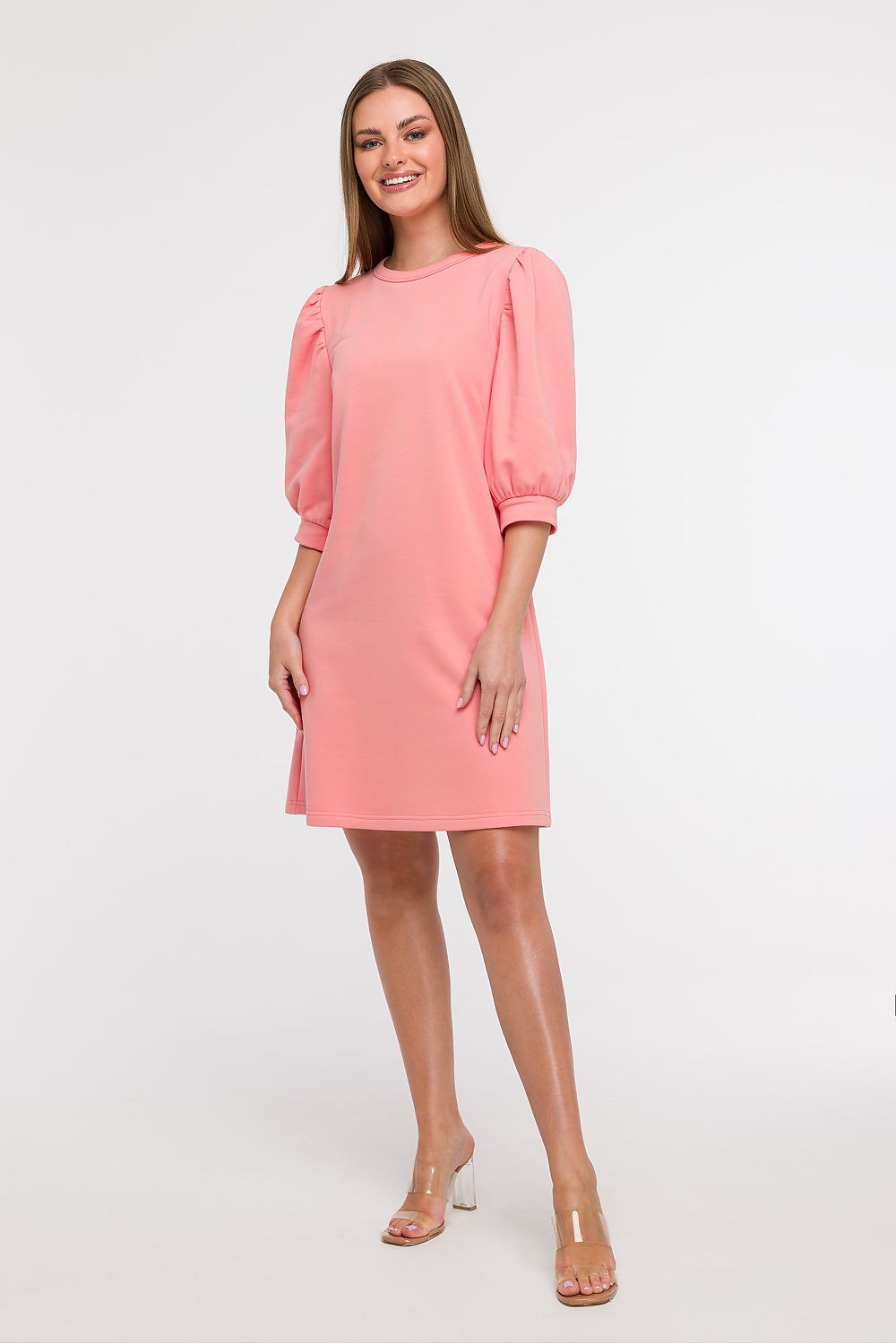 Løs Dagskjole - BeWear til dame fra MS StyleHaven, laget av Bomull; polyester, farge Rosa, størrelse L/XL, med 45720 ermer, perfekt til dress