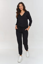 Sett Makadamia til dame fra MS StyleHaven, laget av Bomull; polyester, farge Blå, størrelse 36, med long ermer, perfekt til dress