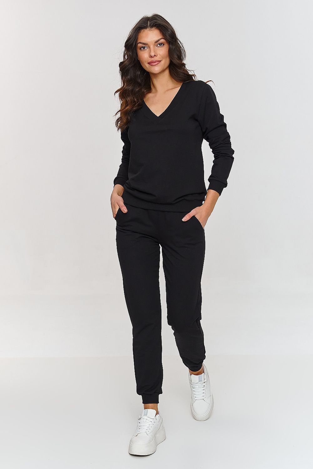 Sett Makadamia til dame fra MS StyleHaven, laget av Bomull; polyester, farge Blå, størrelse 36, med long ermer, perfekt til dress