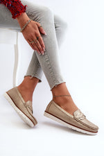 Mocassin Step in Style til dame fra MS StyleHaven, laget av polyester, farge beige, størrelse 42, med 45720 ermer, perfekt til casual; dress