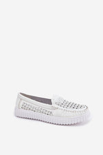 Mocassin Step in Style til dame fra MS StyleHaven, laget av Bomull, farge Hvit, størrelse 37, med short ermer, perfekt til casual