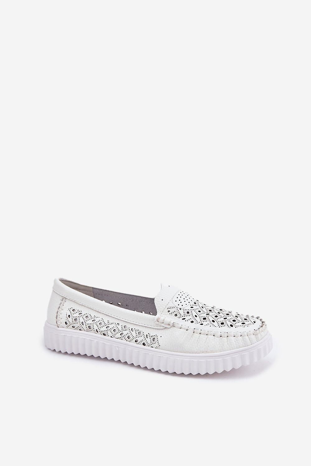 Mocassin Step in Style til dame fra MS StyleHaven, laget av Bomull, farge Hvit, størrelse 37, med short ermer, perfekt til casual