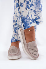 Mocassin Step in Style til dame fra MS StyleHaven, laget av Bomull, farge Hvit, størrelse 39, med short ermer, perfekt til casual