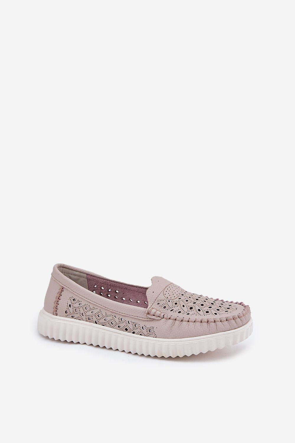 Mocassin Step in Style til dame fra MS StyleHaven, laget av Bomull, farge Hvit, størrelse 40, med short ermer, perfekt til casual