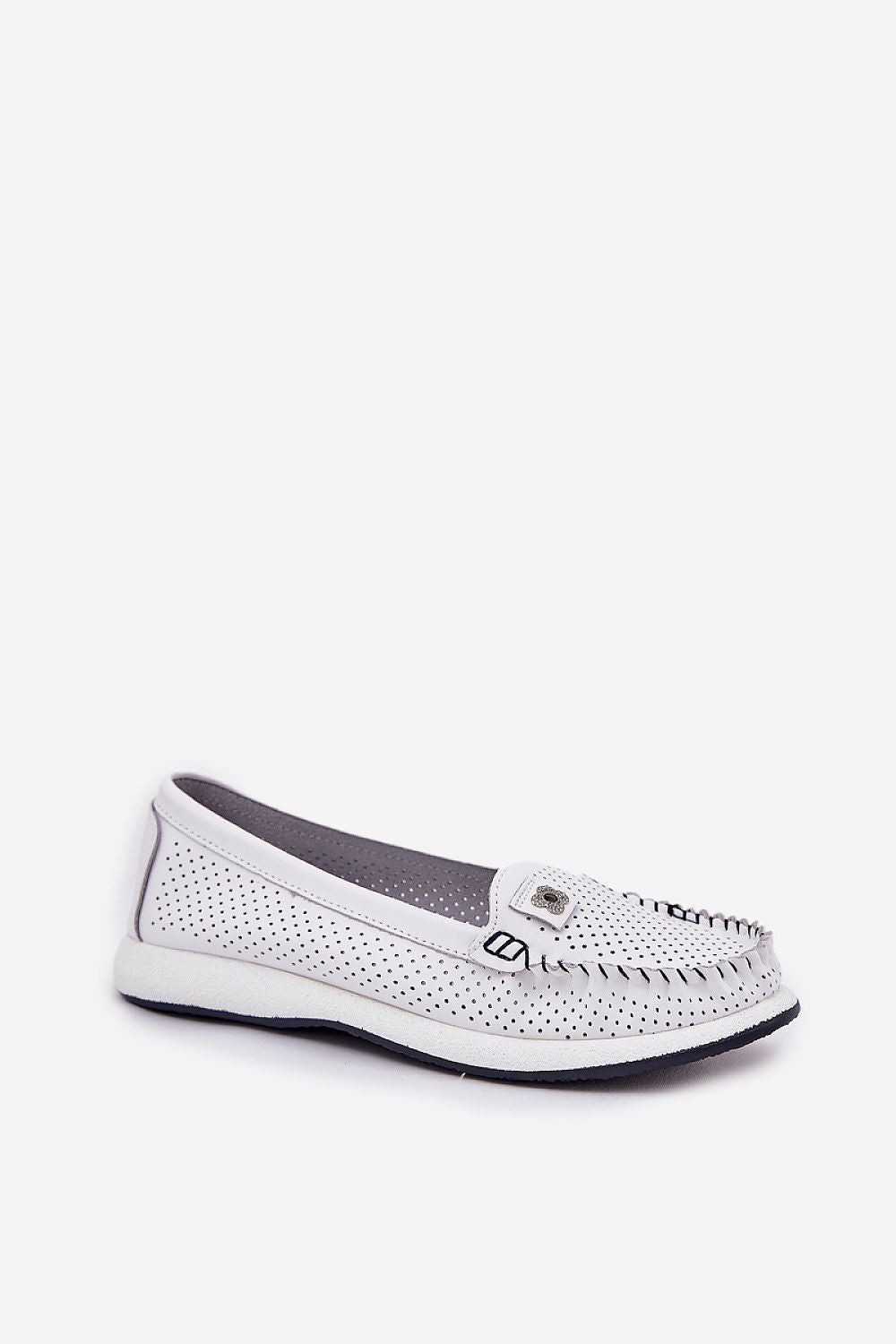 Mocassin Step in Style til dame fra MS StyleHaven, laget av Bomull, farge Hvit, størrelse 37, med short ermer, perfekt til casual