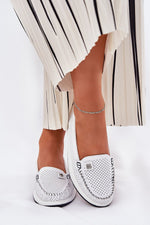 Mocassin Step in Style til dame fra MS StyleHaven, laget av Bomull, farge Hvit, størrelse 38, med short ermer, perfekt til casual