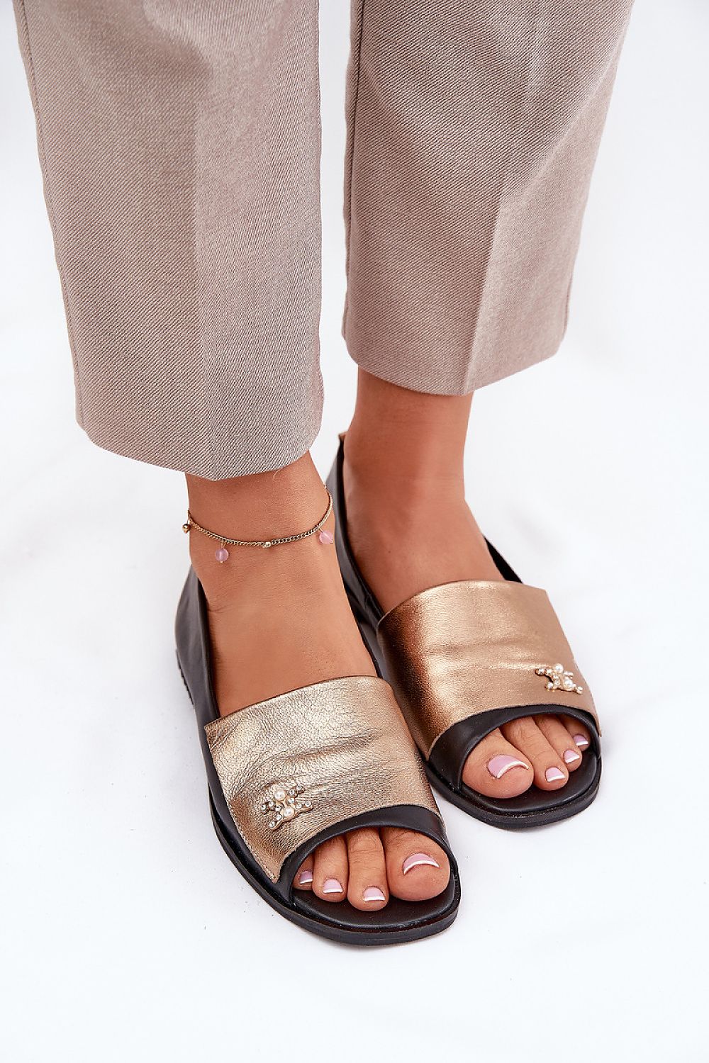 ballerina-sko Step in style til dame fra MS StyleHaven, laget av Bomull; polyester, farge Svart, størrelse 38, med 45720 ermer, perfekt til casual; dress