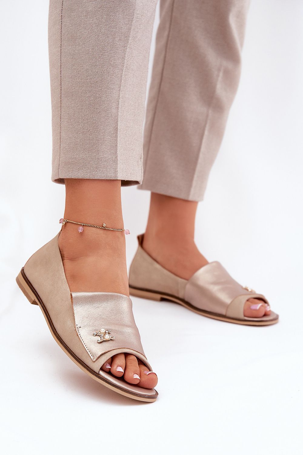 ballerina-sko Step in style til dame fra MS StyleHaven, laget av Bomull; polyester, farge Svart, størrelse 39, med 45720 ermer, perfekt til casual; dress