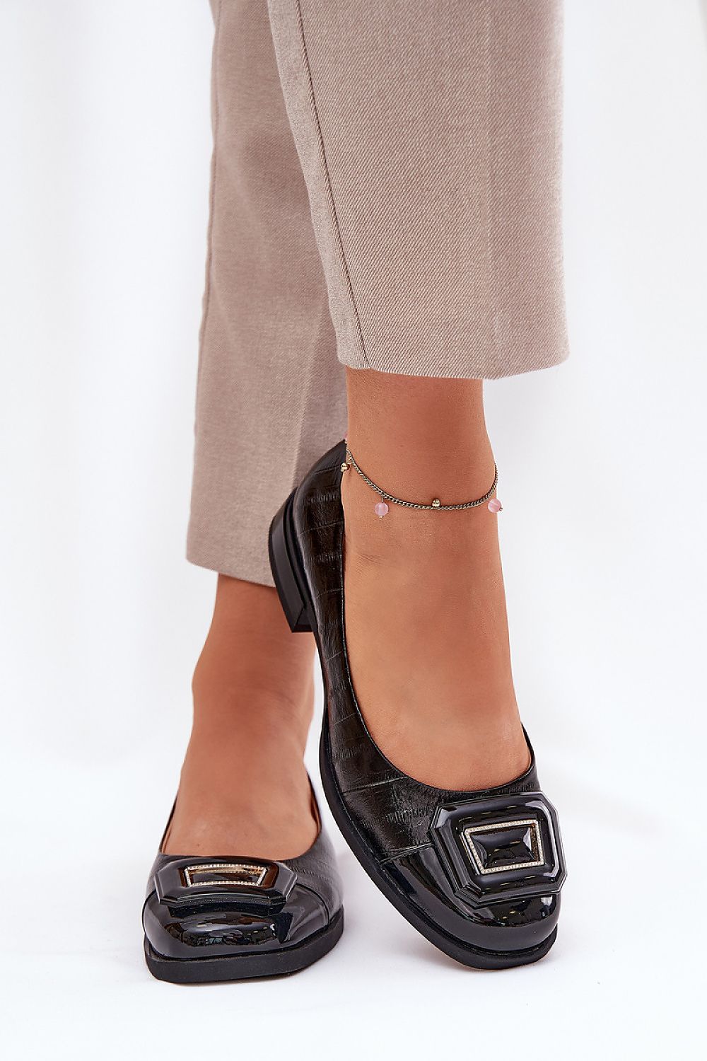 ballerina-sko Step in style til dame fra MS StyleHaven, laget av Bomull; polyester, farge beige, størrelse 39, med 45720 ermer, perfekt til casual; dress