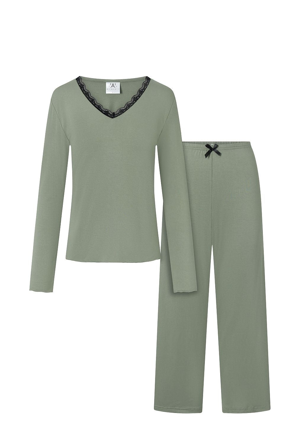 Pyjamas Momenti Per Me til dame fra MS StyleHaven, laget av Viskose, farge Grønn, størrelse M, med 45720 ermer, perfekt til casual; dress