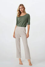 Pyjamas Momenti Per Me til dame fra MS StyleHaven, laget av Viskose; Bomull, farge Grønn, størrelse s, med 45720 ermer, perfekt til casual; dress