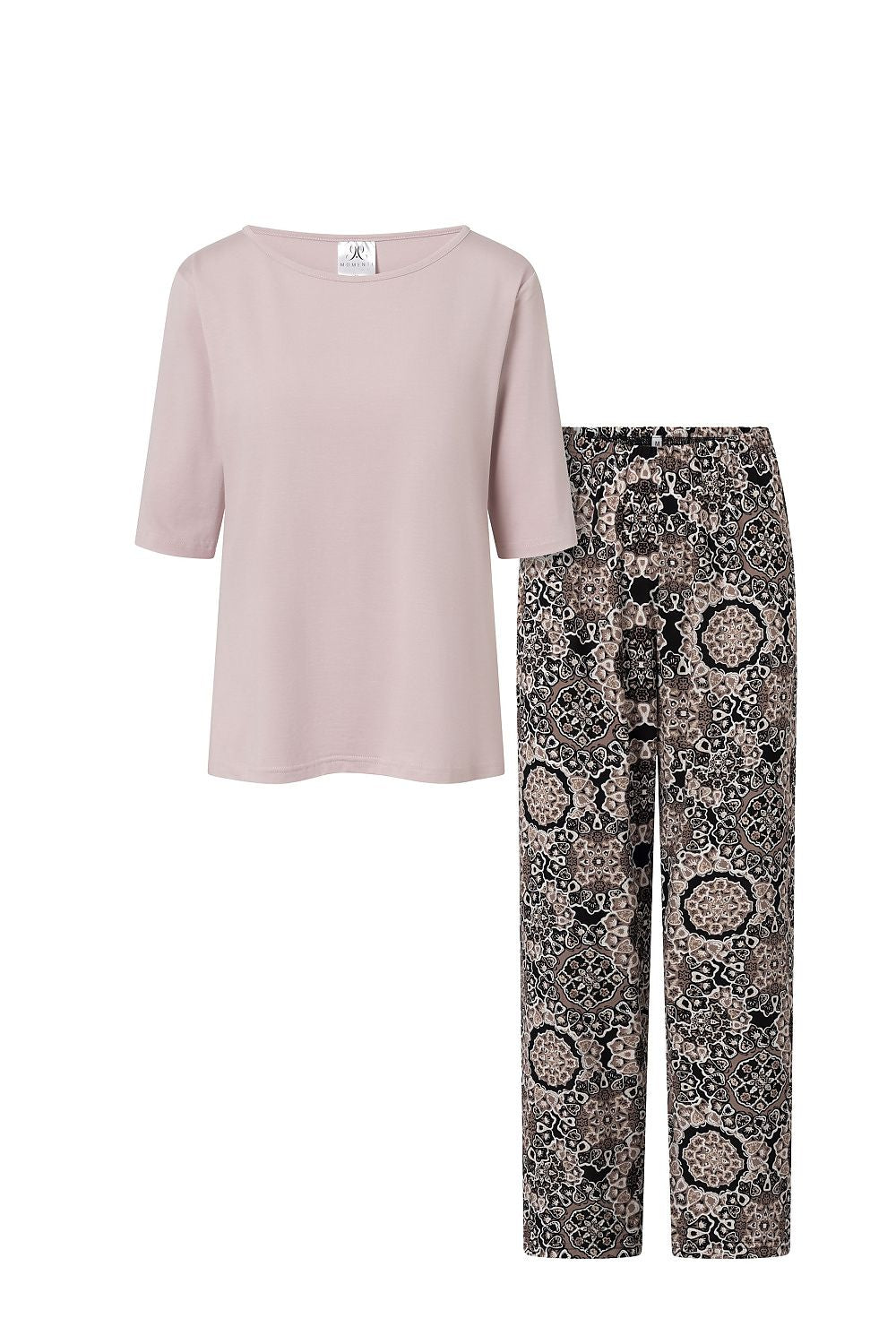 Pyjamas Momenti Per Me til dame fra MS StyleHaven, laget av Viskose, farge Rosa, størrelse M, med 45720 ermer, perfekt til casual; dress