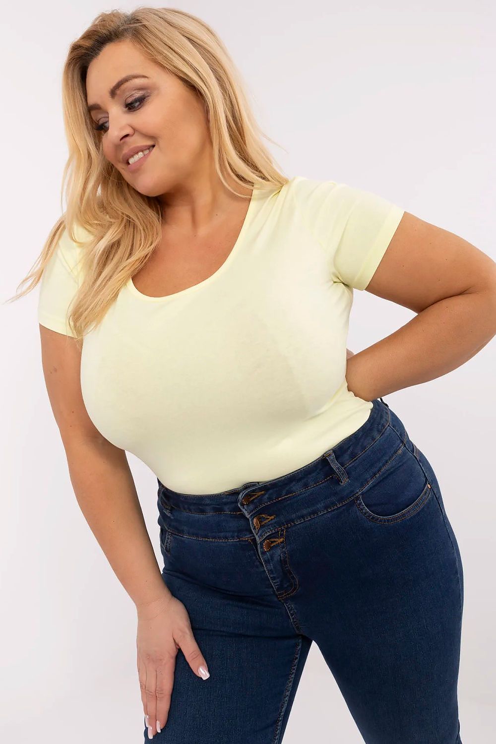 Plus size T-skjorte Relevance til dame fra MS StyleHaven, laget av Bomull, farge Rosa 2, størrelse XL, med short ermer, perfekt til dress
