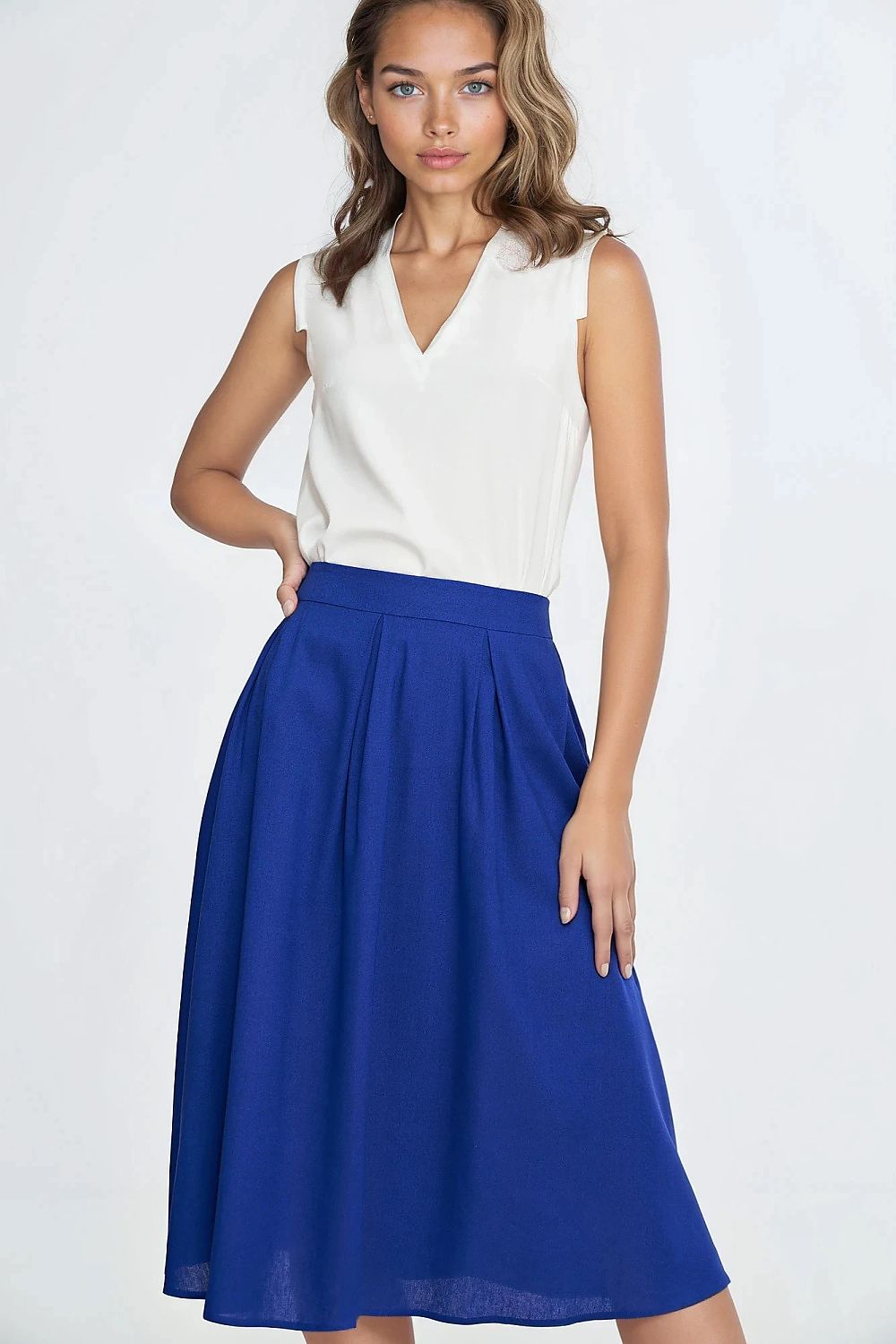 Skjørt Nife til dame fra MS StyleHaven, laget av rayon; Lin, farge Rosa, størrelse 42, med short ermer, perfekt til casual; dress