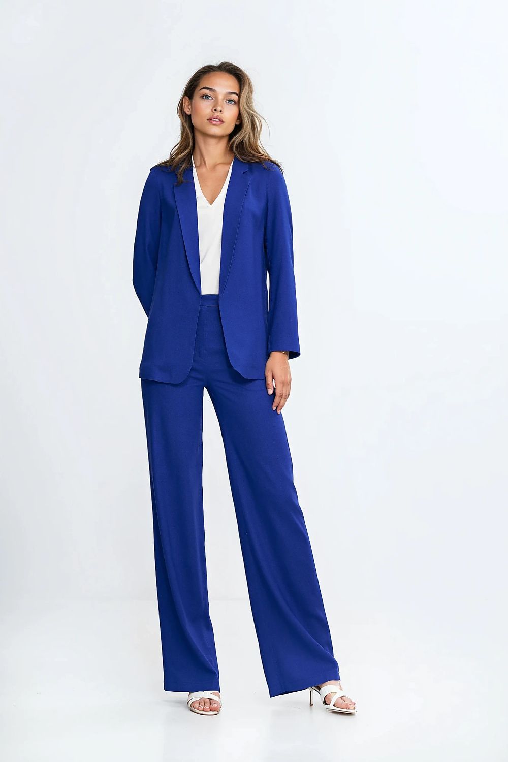 Damebukser Nife til dame fra MS StyleHaven, laget av rayon, farge Blå, størrelse 38, med 45720 ermer, perfekt til casual; dress