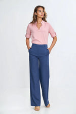Damebukser Nife til dame fra MS StyleHaven, laget av rayon, farge Blå 2, størrelse 36, med 45720 ermer, perfekt til casual; dress
