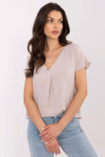 Bluse Sublevel til dame fra MS StyleHaven, laget av Bomull, farge Svart, størrelse XXL, med short ermer, perfekt til casual; dress