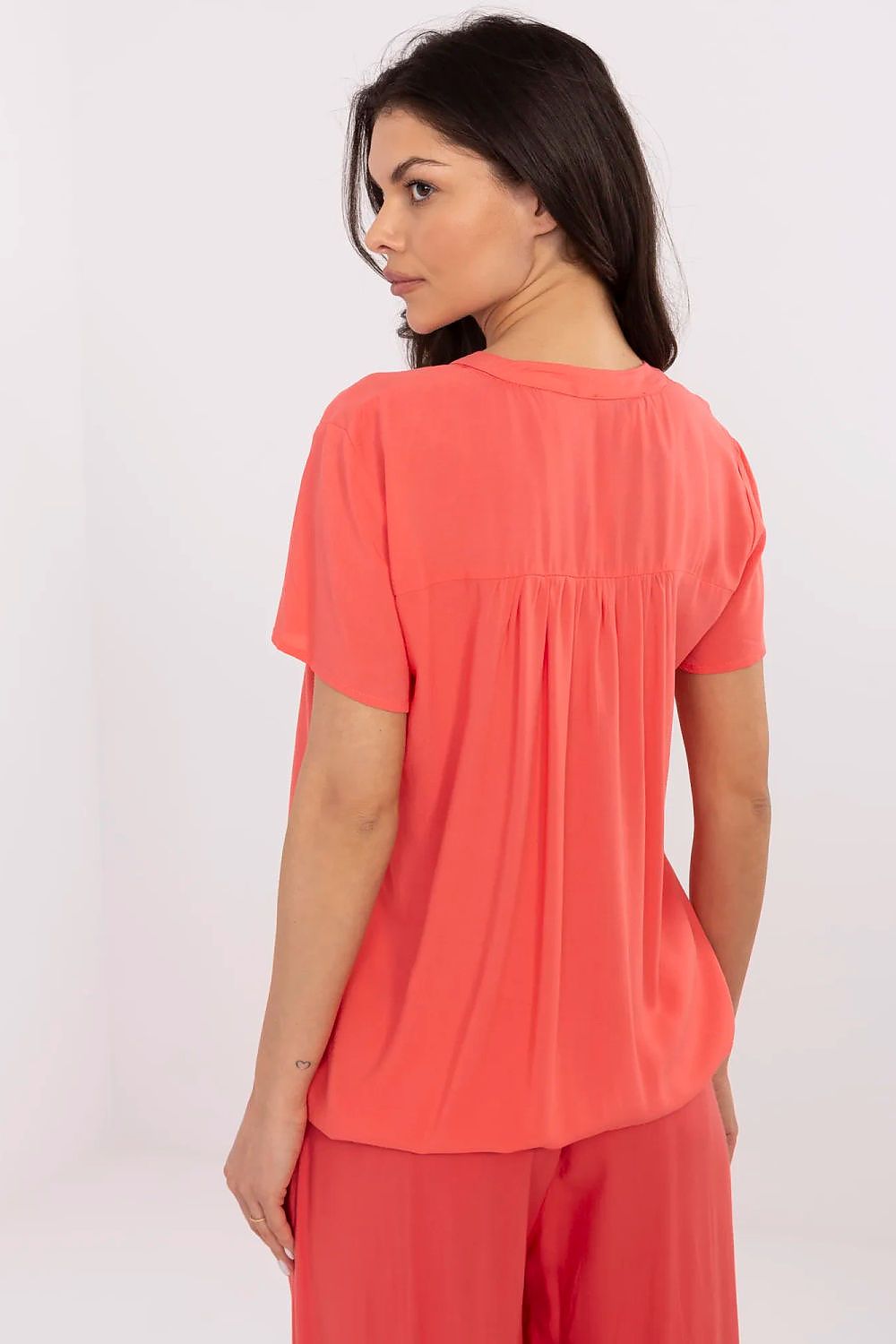 Bluse Sublevel til dame fra MS StyleHaven, laget av Bomull, farge Blå, størrelse s, med short ermer, perfekt til casual; dress
