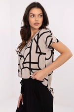Bluse Sublevel til dame fra MS StyleHaven, laget av Viskose, farge Svart, størrelse XL, med short ermer, perfekt til casual; dress