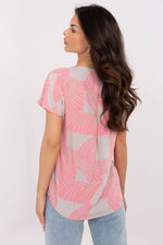 Bluse Sublevel til dame fra MS StyleHaven, laget av Viskose, farge beige, størrelse XL, med short ermer, perfekt til casual; dress