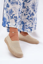 Espadrille Step in style til dame fra MS StyleHaven, laget av Bomull; polyester, med detaljer i leather, farge beige, størrelse 36, med 45720 ermer, hælhøyde flat, skostørrelse 36; 37; 38; 39; 40; 41, perfekt til casual; dress
