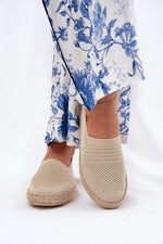 Espadrille Step in style til dame fra MS StyleHaven, laget av Bomull; polyester, farge beige, størrelse 38, med 45720 ermer, perfekt til casual; dress
