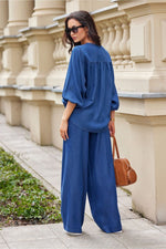 Long sleeve shirt Roco Fashion fra MS StyleHaven, størrelse 42, med short, bukselengde long, kjolelengde midi, kjolestil wrap