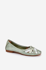 ballerina-sko Step in style til dame fra MS StyleHaven, laget av Bomull; polyester, farge Grønn, størrelse 37, med 45720 ermer, perfekt til casual; dress